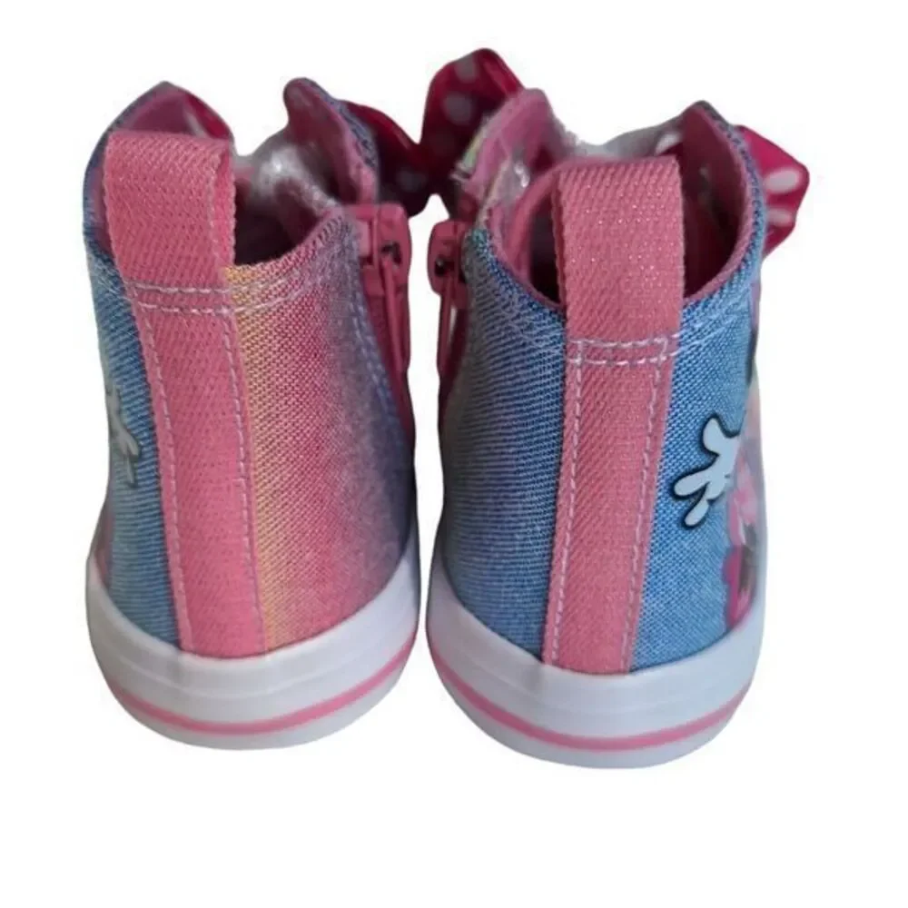 Disney Minnie High-top Sneakers For Girls in Light Canvas Size 7 (15cm) Col pink